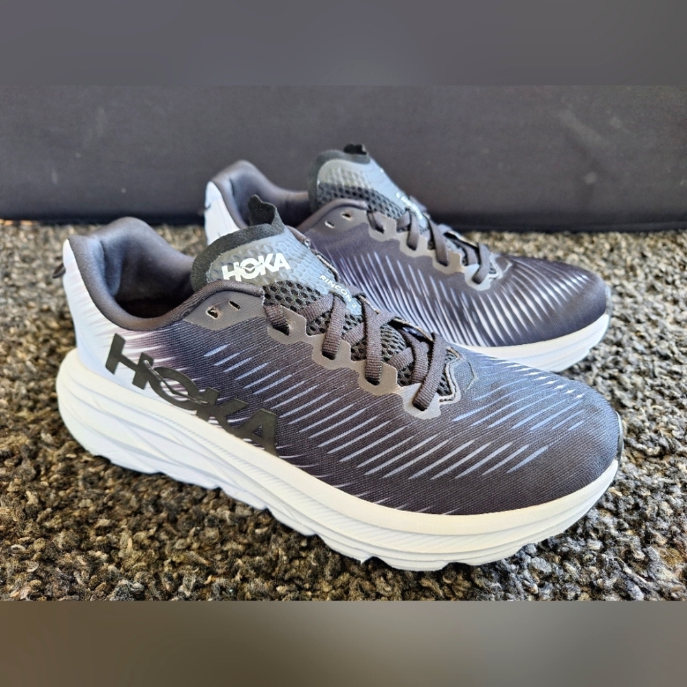 Sz 9B Hoka One One Women's Rincon 3 Black/White 1119396BWHT Running Shoes